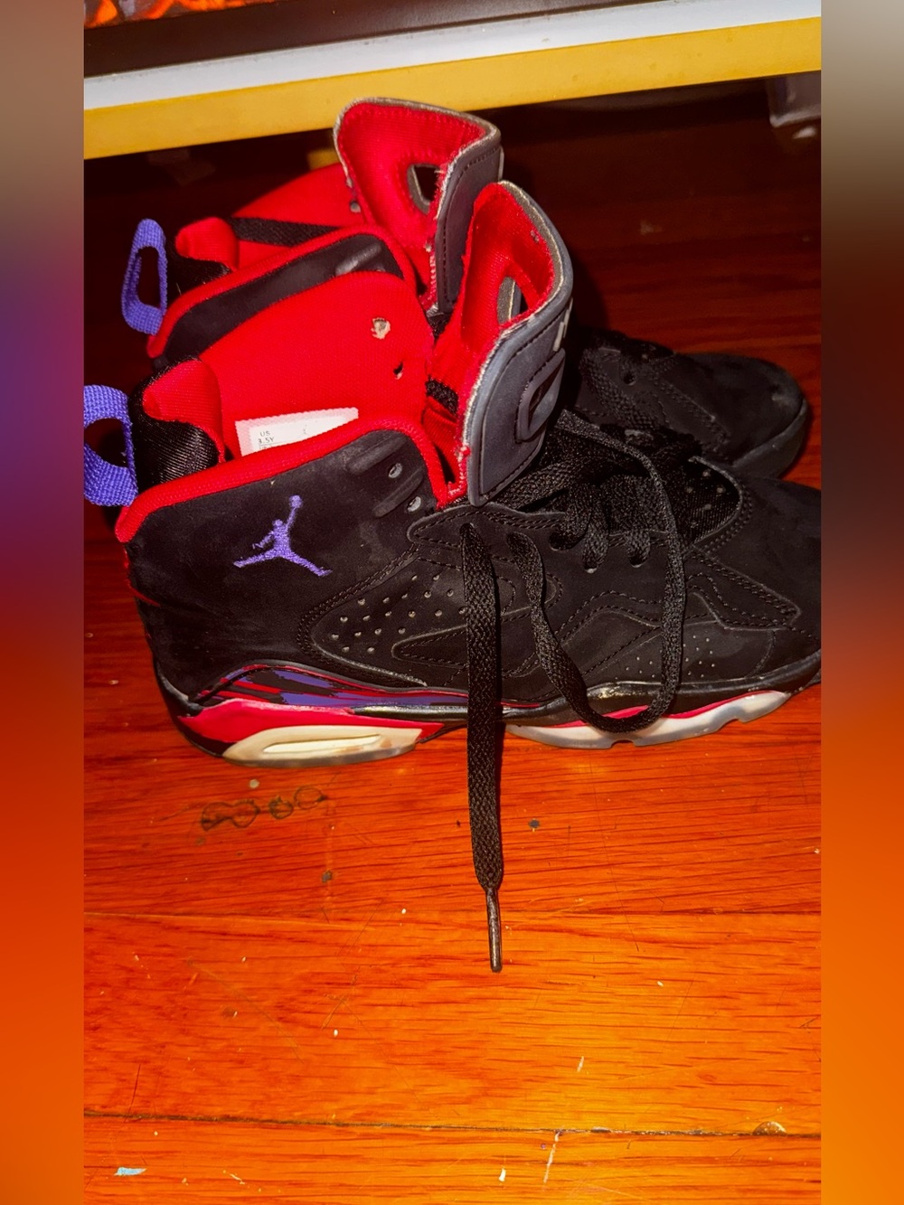 Jordan Men's Black and Red High-Top Basketball Sneakers